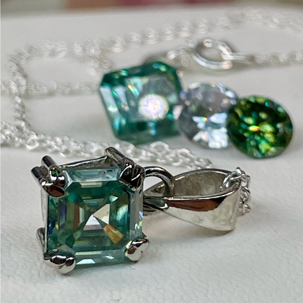 "ON HOLD" (For a wonderful Returning Client) 2.7ct Blue Ice‼️Diamond Pendant 925 - Picture 3 of 8